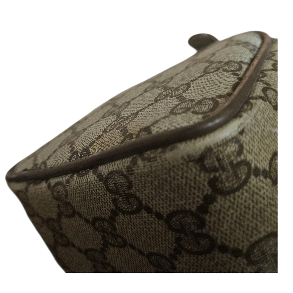 Gucci Beige and Brown Boston Women's Handbag Good Vintage Condition Authentic - Picture 4 of 13